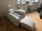 Fauteuil design KLER leder met voetenbank, Ophalen, Gebruikt, Leer, Modern