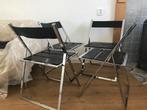 4 Vintage Hulsta folding chair klapstoel stoel vintage, Huis en Inrichting, Stoelen, Ophalen, Gebruikt, Leer, Nvt