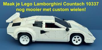 Lego Lamborghini Countach 10337 aangepaste wielen (3D print) beschikbaar voor biedingen
