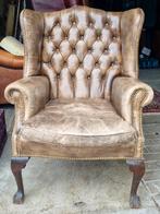 Handgepatineerde Chesterfield fauteuil + BEZORGING GRATIS, Huis en Inrichting, Fauteuils, Gebruikt, ., Chesterfield, Ophalen of Verzenden