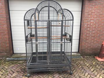 grote dubbele papagaaienkooi op wielen beschikbaar voor biedingen
