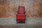 ZGAN! rode leren Harvink de Club design fauteuil + hocker, Harvink, Harvink, Design, 75 tot 100 cm