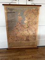 Vintage landkaart Nederland (Ten Brink’s), Antiek en Kunst, Antiek | Schoolplaten, Ophalen of Verzenden, Aardrijkskunde