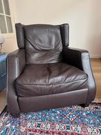Natuzzi Amadeus leren design fauteuil - bruin leer, Ophalen, Gebruikt, 75 tot 100 cm, Leer