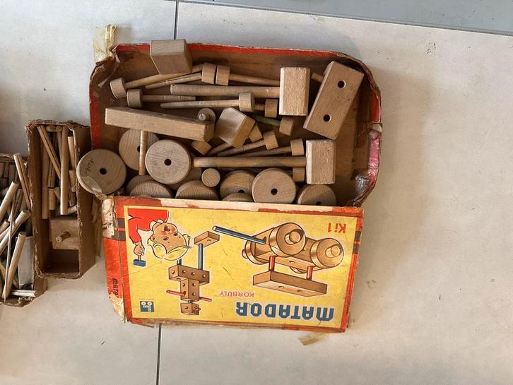 Vintage Matador Houten Constructie Speelgoed K1+K2 Sets Comp, Antiek en Kunst, Antiek | Speelgoed, Ophalen of Verzenden
