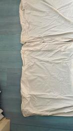 Splittopper hoeslaken. 2x90 bij 200 cm. Weinig gebruikt., Gebruikt, Wit, Tweepersoons, Ophalen of Verzenden