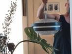 Vintage hanglamp met glazen kappen, Gebruikt, Vintage, Ophalen of Verzenden, Glas