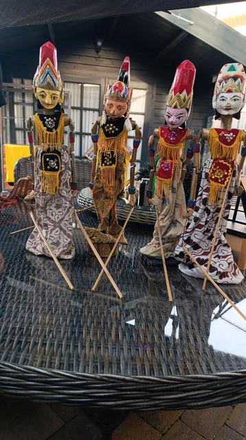 4 Oude Wayang Golek Poppen Indonesië beschikbaar voor biedingen