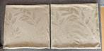 2 Beige Kussenhoezen met Goudkleurige Opdruk, Ophalen of Verzenden, Zo goed als nieuw, Vierkant
