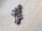 Broche Koets met paarden, Ophalen, Zo goed als nieuw, Zilver, Zilver
