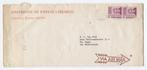 Envelop Amerika met 2x perfins, Verzenden, Envelop