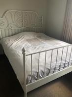Ikea Leirvik tweepersoonsbed 160 x 200 cm met lattenbodem, Ophalen, Wit, Tweepersoons, Zo goed als nieuw