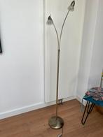 Staande lamp brons kleur 2 x led spotjes, Ophalen, Zo goed als nieuw, 150 tot 200 cm