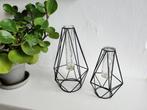 2x Metal Wire Structure Flower Vases, Ophalen, Zwart, Minder dan 50 cm, Glas