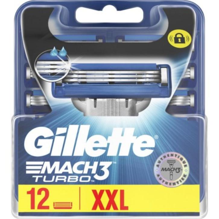 Gillette Mach3 Turbo Scheermesjes 12 stuks, Sieraden, Tassen en Uiterlijk, Uiterlijk | Gezichtsverzorging, Nieuw, Gehele gezicht