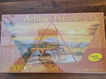Afrika safari.               Puzzel.     3 X 300 puzzelset.  beschikbaar voor biedingen