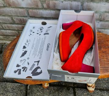 Design Gabor schoenen pumps rood oranje roze suède zgan beschikbaar voor biedingen