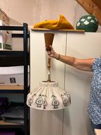 Vintage hanglamp met stoffen kap, Huis en Inrichting, Lampen | Hanglampen, Ophalen, Gebruikt, Stof, Minder dan 50 cm