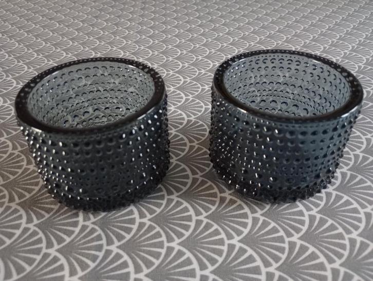 Set/2 Iitala Kastehelmi waxinelichthouders grijs nieuw, Huis en Inrichting, Woonaccessoires | Kandelaars en Kaarsen, Nieuw, Minder dan 25 cm