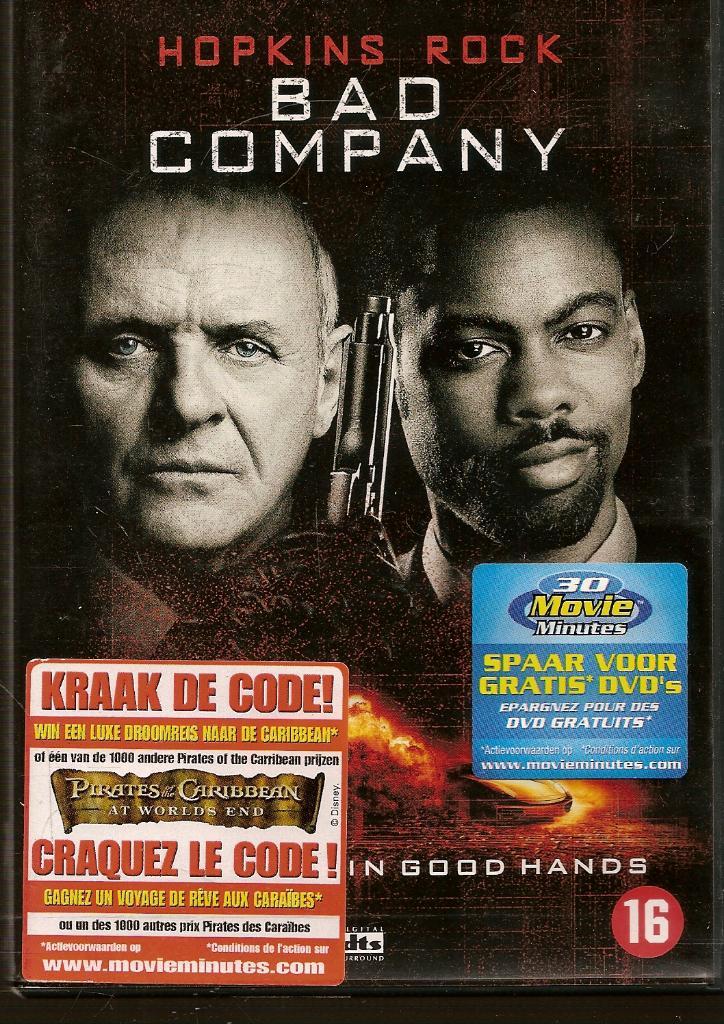 Bad company met o.a. Anthony Hopkins, Chris Rock, Cd's en Dvd's, Dvd's | Klassiekers, Nieuw in verpakking, Actie en Avontuur, 1980 tot heden