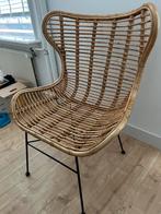 Rotan Stoel met Metalen Poten, Huis en Inrichting, Stoelen, Ophalen, Bruin, Riet of Rotan, Zo goed als nieuw
