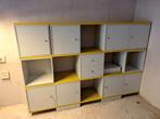 Vintage Ikea kast wit geel wandkast jaren 80 vakkenkast, Huis en Inrichting, Ophalen, Minder dan 150 cm, Nvt, 25 tot 50 cm