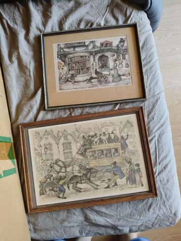2 maal Anton Pieck Prints in lijst beschikbaar voor biedingen