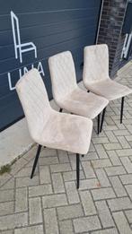 Lina® Elisia - Beige Velvet Eetkamerstoelen - Set van 3, Mevsim Store, Overige kleuren, Drie, Ophalen of Verzenden