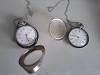 Twee antiek zakhorloge met beschermkast, Overige merken, Zakhorloge, Staal, 1930 tot 1960