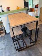 eettafel hoog + 4 krukken, Huis en Inrichting, Tafels | Eettafels, Ophalen, Gebruikt, 100 tot 150 cm, 50 tot 100 cm
