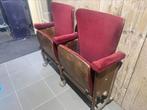 2 vintage bioscoop stoelen uit bioscoop van Antwerpen, Huis en Inrichting, Fauteuils, Ophalen of Verzenden, Zo goed als nieuw