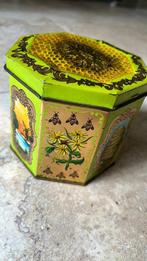 Mellona bijenhoning Santpoort achthoekig blikje groen-goud, Ophalen of Verzenden, Gebruikt, Overige, Overige merken