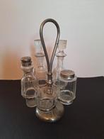 Antieke tafelset. Olie, azijn, zout, peper en mosterd. Erg l, Ophalen of Verzenden