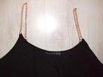 zgan zwarte top v Atmosphere met "ketting"bandjes mt 40, Kleding | Dames, Tops, Maat 38/40 (M), Zwart, Ophalen of Verzenden, Zo goed als nieuw
