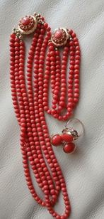 Bloedkoraal: Ketting Armband Oorbellen Ring, Sieraden, Tassen en Uiterlijk, Kettingen, Ophalen of Verzenden, Zo goed als nieuw