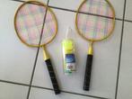 5 hudora shuttles, HS 22 met 2  badmintonrackets,korte steel, Ophalen, Zo goed als nieuw, Racket(s)