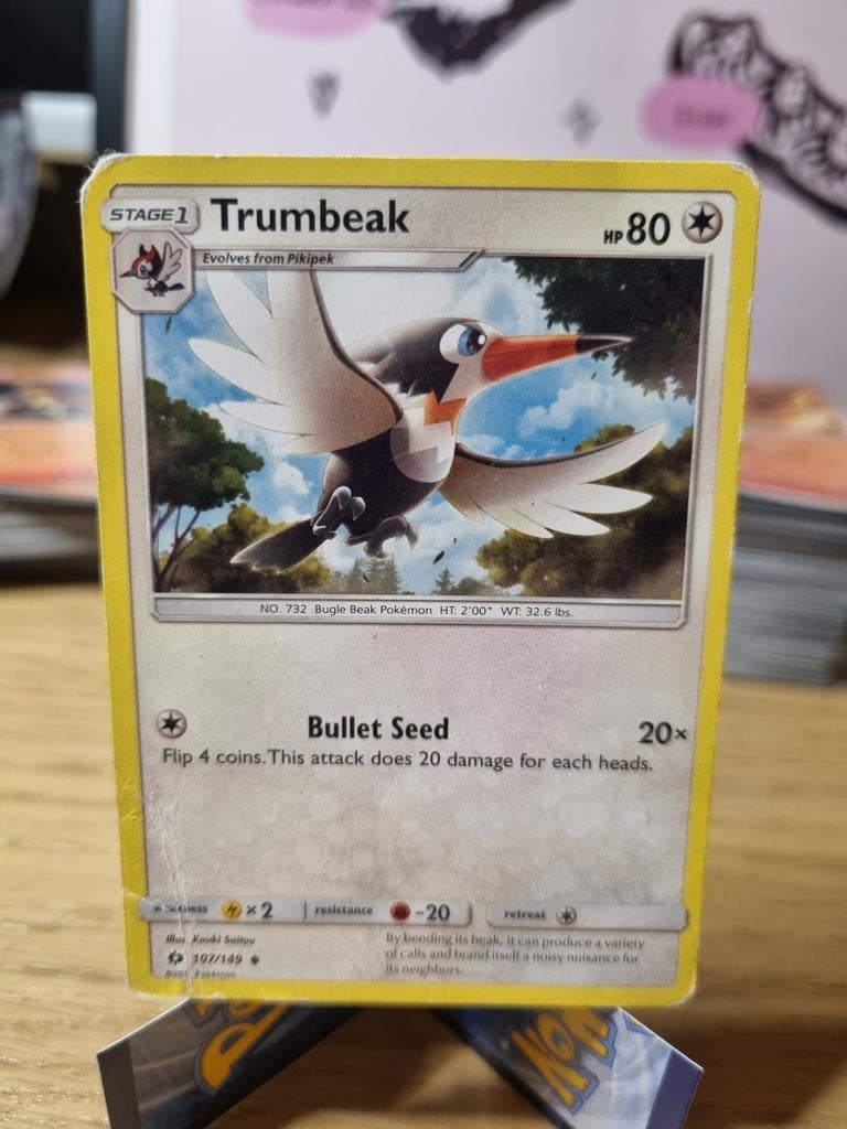 Pokémon - Trumbeak 107/149, Ophalen of Verzenden, Gebruikt, Losse kaart