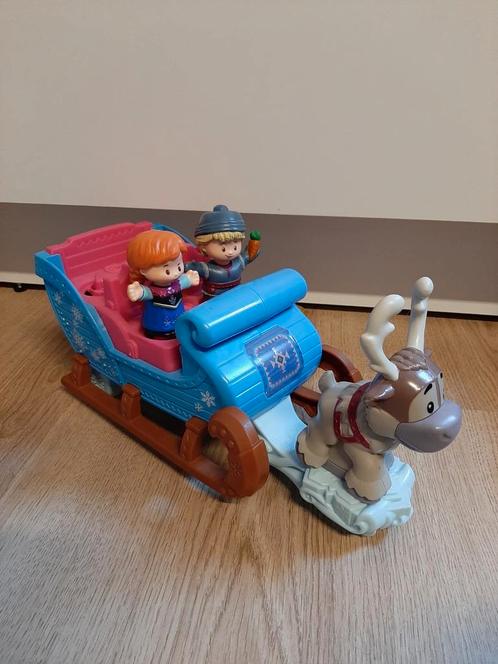 Disney Frozen slee met Anna Kristoff en Sven, Verzamelen, Disney, Beeldje of Figuurtje, Overige figuren, Ophalen of Verzenden