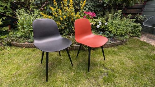 4 stuks Tuinstoel zwart en steenrood, Tuin en Terras, Tuinstoelen, Zo goed als nieuw, Kunststof, Ophalen of Verzenden