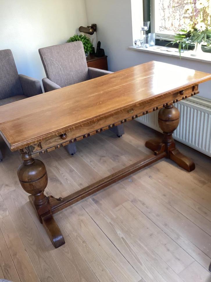 ANTIEK EIKEN TAFEL UITSCHUIFBAAR, Huis en Inrichting, Tafels | Eettafels, Gebruikt, Rechthoekig, Eikenhout, Ophalen