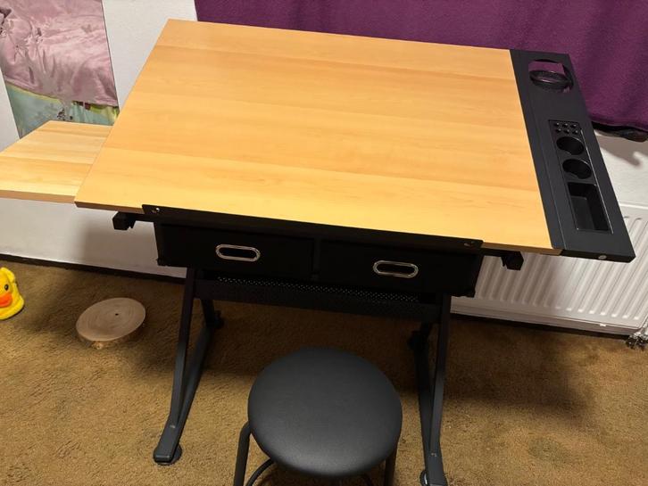 Tekentafel vidaXL met kruik, Doe-het-zelf en Verbouw, Tekentafels, Nieuw, Minder dan 130 cm, Ophalen
