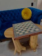 Handgemaakte Houten Schaaktafel met Parelmoer, Een of twee spelers, Ophalen of Verzenden, Zo goed als nieuw
