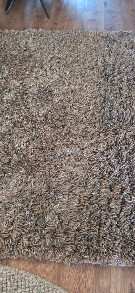 bruin gemeleerd wollen vloerkleed, Huis en Inrichting, Stoffering | Tapijten en Kleden, Gebruikt, 150 tot 200 cm, 200 cm of meer