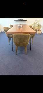 Houten Eettafel met Stoelen, Huis en Inrichting, Tafels | Eettafels, Ophalen, Gebruikt, 100 tot 150 cm, Eikenhout