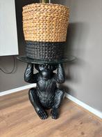 Bijzettafel Apentafeltje mat zwart, Huis en Inrichting, Tafelonderdelen, Ophalen, Gebruikt, Rond, Minder dan 50 cm