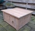 Teak salontafel white wash, Ophalen, Gebruikt, 100 tot 150 cm, 50 tot 100 cm