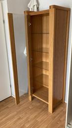 Eiken Design Vitrinekast met Glazen Deur, Huis en Inrichting, Kasten | Vitrinekasten, Ophalen, Eikenhout, 50 tot 100 cm, Zo goed als nieuw