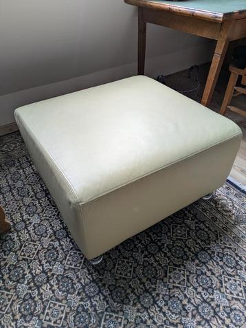 lederen hocker, rechthoekig