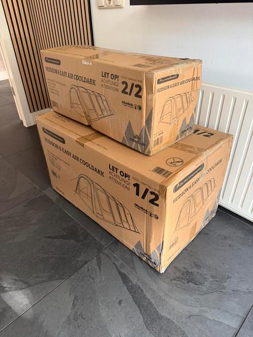 NIEUW - Obelink Hudson 6 Poly Easy Air CoolDark tunneltent, Caravans en Kamperen, Tenten, tot en met 6, Nieuw, Ophalen