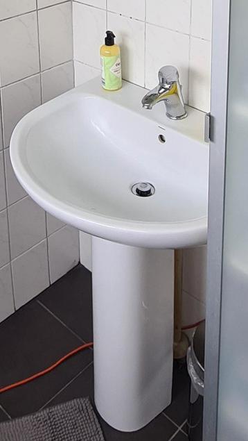  Wasbak 52x64 met zuil, wit, 65 cm hoog beschikbaar voor biedingen